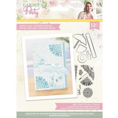 Crafter's Companion Garden Party Clear Stamps & Die - Dainty Lace